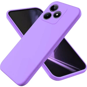 Realme Note 50 Uyumlu Silikon Kılıf - Kamera Korumalı Esnek Pastel Renk Kapak - Lila