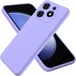 Tecno Spark Go 2024 Uyumlu Silikon Kılıf - Kamera Korumalı Esnek Pastel Renk Kapak - Lila