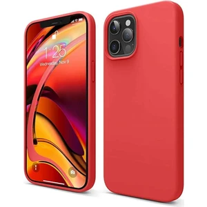 Apple iPhone 12 Pro Max Uyumlu Silikon Kılıf - Pastel Renk Esnek Tam Koruma Kapak - Kırmızı