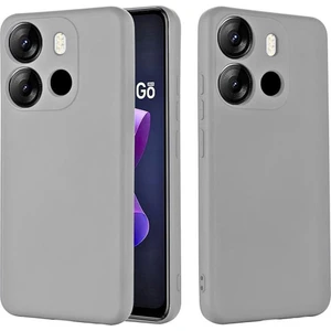 Tecno Spark Go 2023 Uyumlu Silikon Kılıf - Kamera Korumalı Esnek Pastel Renk Kapak - Gri