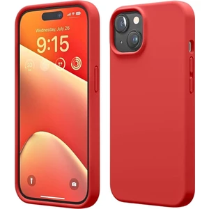 Apple iPhone 15 Uyumlu Silikon Kılıf - Pastel Renk Tonu Esnek Tam Koruma Kapak - Kırmızı