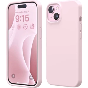 Apple iPhone 15 Uyumlu Silikon Kılıf - Pastel Renk Tonu Esnek Tam Koruma Kapak - Pudra Pembe