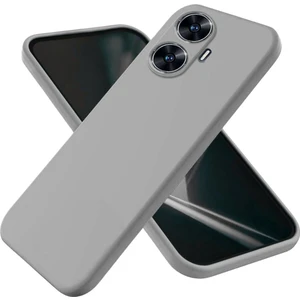 Realme C55 Uyumlu Silikon Kılıf - Kamera Korumalı Esnek Pastel Renk Kapak - Gri