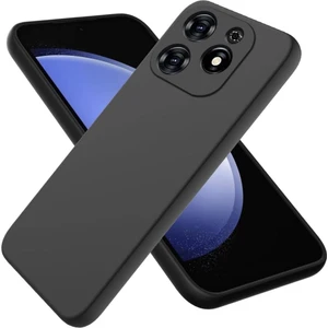 Infinix Hot 40i Uyumlu Silikon Kılıf - Kamera Korumalı Esnek Pastel Renk Kapak - Siyah