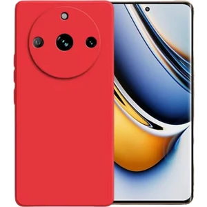 Realme 11 Pro Plus Uyumlu Silikon Kılıf - Kamera Korumalı Esnek Pastel Renk Kapak - Kırmızı