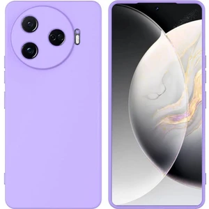 Tecno Camon 30 Pro CL8 Uyumlu Silikon Kılıf - Kamera Korumalı Esnek Pastel Renk Kapak - Lila