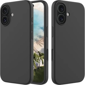Apple iPhone 16 Plus Uyumlu Silikon Kılıf - Pastel Renk Tonu Esnek Tam Koruma Kapak - Siyah
