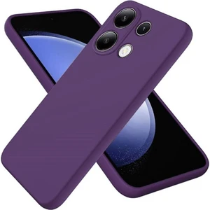 Redmi Note 13 4G Uyumlu Silikon Kılıf - Kamera Korumalı Esnek Pastel Renk Kapak - Mor