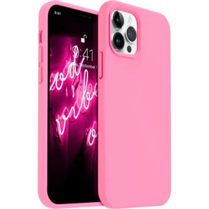 Apple iPhone 12 Pro Max Uyumlu Silikon Kılıf - Pastel Renk Esnek Tam Koruma Kapak - Pembe
