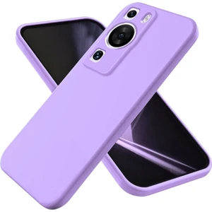 Huawei P60 Pro Uyumlu Silikon Kılıf - Kamera Korumalı Esnek Pastel Renk Kapak - Lila