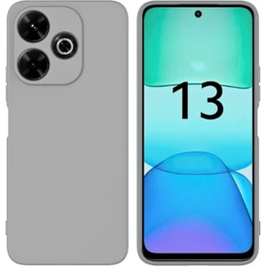 Redmi 13 Uyumlu Silikon Kılıf - Kamera Korumalı Esnek Pastel Renk Kapak - Gri