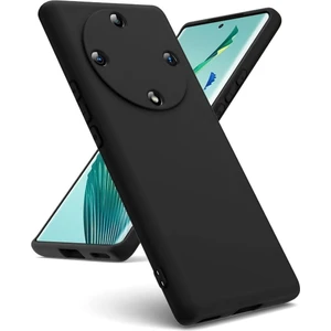 Honor X9A Uyumlu Silikon Kılıf - Kamera Korumalı Esnek Pastel Renk Kapak - Siyah