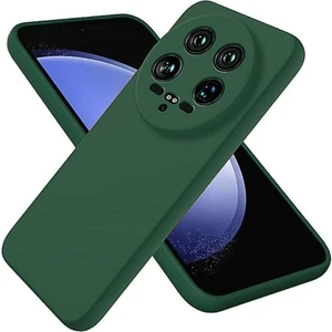 Xiaomi 14 Ultra Uyumlu Silikon Kılıf - Kamera Korumalı Esnek Pastel Renk Kapak - Yeşil
