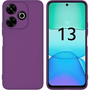 Redmi 13 Uyumlu Silikon Kılıf - Kamera Korumalı Esnek Pastel Renk Kapak - Mor