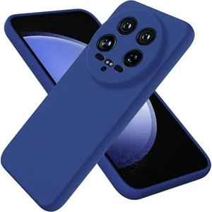 Xiaomi 14 Ultra Uyumlu Silikon Kılıf - Kamera Korumalı Esnek Pastel Renk Kapak - Lacivert