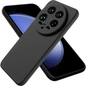 Xiaomi 14 Ultra Uyumlu Silikon Kılıf - Kamera Korumalı Esnek Pastel Renk Kapak - Siyah
