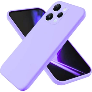 Redmi 12 Uyumlu Silikon Kılıf - Kamera Korumalı Esnek Pastel Renk Kapak - Lila