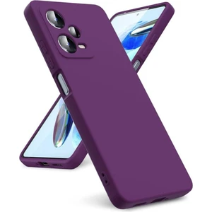Redmi Note 12 5G Uyumlu Silikon Kılıf - Kamera Korumalı Esnek Pastel Renk Kapak - Mor