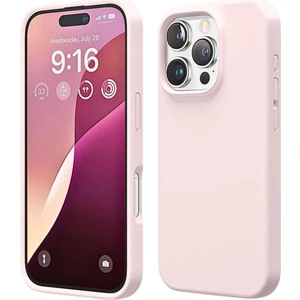 iPhone 15 Pro Max Uyumlu Silikon Kılıf - Pastel Renk Esnek Tam Koruma Kapak - Pudra Pembe