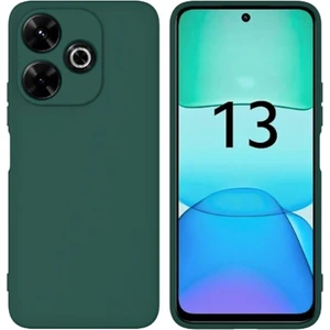 Redmi 13 Uyumlu Silikon Kılıf - Kamera Korumalı Esnek Pastel Renk Kapak - Yeşil