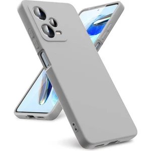 Redmi Note 12 5G Uyumlu Silikon Kılıf - Kamera Korumalı Esnek Pastel Renk Kapak - Gri