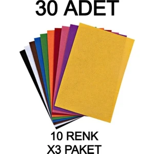 30 Adet Keçe Karışık Renk - A4 Boyutunda 20X30 Cm.