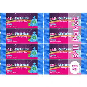 Çöp Poşeti Orta Boy 55x60 cm 8'li Paket Çöp Torbası