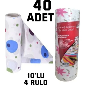 40 Adet Kullan At Masa Örtüsü Sıvı Geçirmez(4 Rulo) Tek kullanımlık 100x120 cm Sofra Kağıdı Piknik Örtüsü