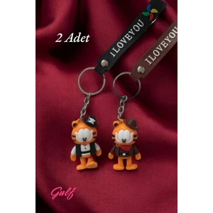 Garfield 2'li 3D Silikon Çift Anahtarlık 2 Adet