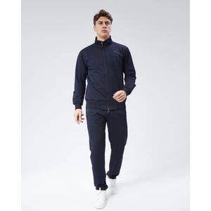 Lacivert Dik Yaka Penye Kumaşı Standart Kalıp Erkek Eşofman Takımı