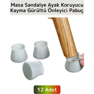Kayma Çizilme Gürültü Önleyici Mobilya Masa Sandalye Zemin Koruyucu Silikon Pabuç Ayak Kılıfı 12ADET