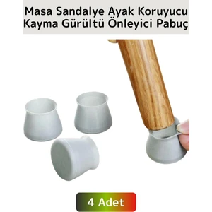 Kayma Çizilme Gürültü Önleyici Mobilya Masa Sandalye Zemin Koruyucu Silikon Pabuç Ayak Kılıfı 4 Adet