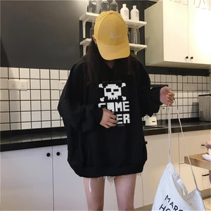 Gossip Team  Game Over Baskılı Siyah Unisex Oversize Kapüşonlu Sweatshirt