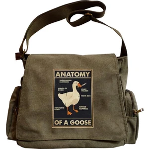 Gossip Team  Duck Anatomy Baskılı Unisex Yeşil Postacı Çantası