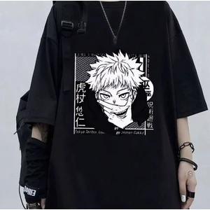 Touz Moda Anime Jujutsu Kaisen Eyes Siyah Oversize T-Shirt