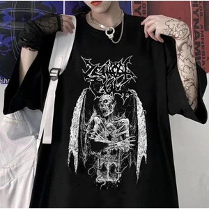 Touz Moda Gothic Devil Siyah Oversize T-Shirt