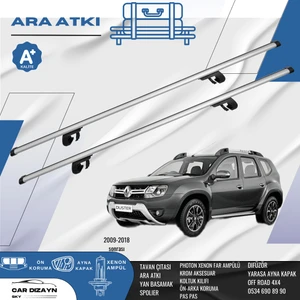 Dacia Duster 2009-2010-2011-2012-2013-2014-2015-2016-2017-2018 Oluklu Port Bagaj Ara Atkı Tavan Barı Gri 2 Adet