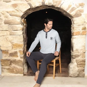 Almines Pijama Interlok Düğmeli Patlı Erkek Pijama Takımı