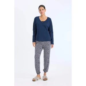 Fall in Love Pijama Takımı Uzun Kollu Üst Desenli Uzun Alt E2357AX24WN