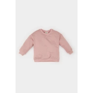 Kız Bebek Bisiklet Yaka Basic Düz Sweatshirt E5338A524WN