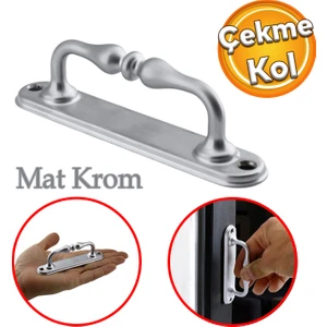 Küçük Kıvrık Çekme Kolu Sürgülü Kapı Tutma Kulpu Kulbu Tutamağı Kol Mat Krom Renk 12 cm Iki Vidalı