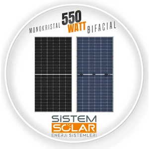 Sistem Solar Bifacial 550W Watt Güneş Paneli Monokristal 144 Hücre Solar Panel