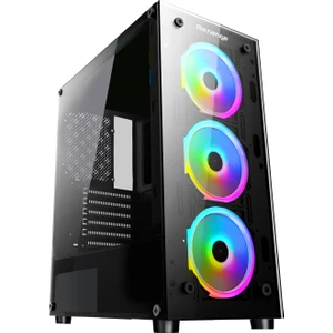 Clear 3 Fanlı Temperli Cam Panel Gaming Oyuncu Bilgisayar Kasası