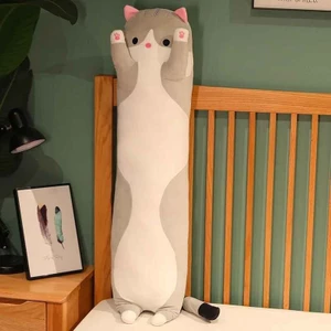 Sevimli Yumuşak Uzun Kedi Yastık Peluş Doğum Günü Hediyesi  50 cm