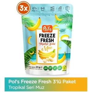 Freeze Fresh Muz 20 G x 3 Adet Freeze Dry Dondurularak Kurutulmuş Meyve