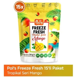Freeze Fresh Mango 20 g x 15 Adet Freeze Dry Dondurularak Kurutulmuş Meyve