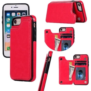 YH Market Apple iPhone Se 2020/2022 Çift Manyetik Toka Kickstand Pu Için Cüzdan Kılıf (Yurt Dışından)