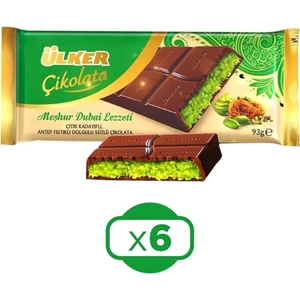 Ülker Meşhur Dubai Lezzeti Kadayıflı Dubai Çikolatası 93 gr x 6 Adet