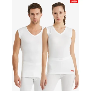 BLACKSPADE 9243 UNİSEX BEYAZ V YAKA SIFIR KOL THERMAL