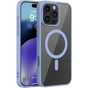 Apple iPhone 16 Promax Kapak ile Uyumlu Magsafe Wireless Şarj Özellikli Tam Koruma Sert Kılıf - Mavi